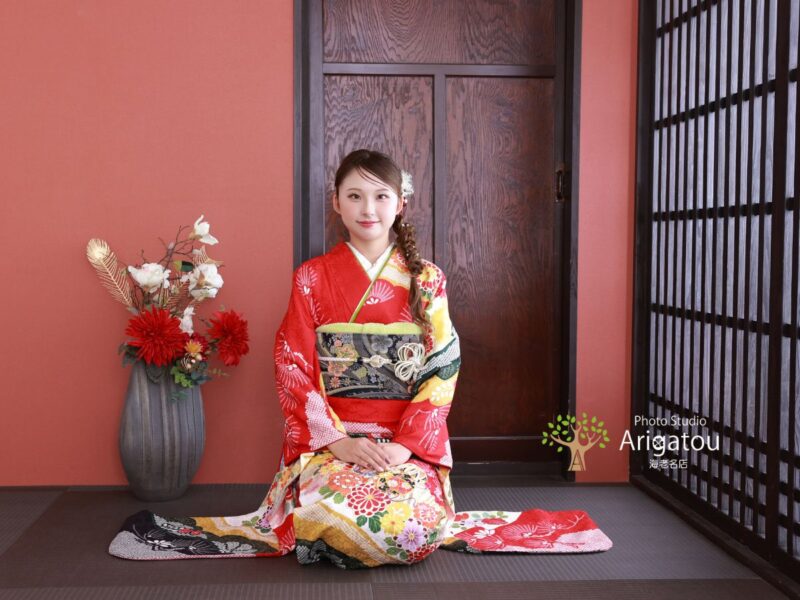 スタジオありがとう海老名店の成人式前撮り撮影 海老名 振袖 前撮り