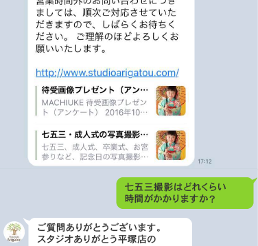 LINEチャットの場合